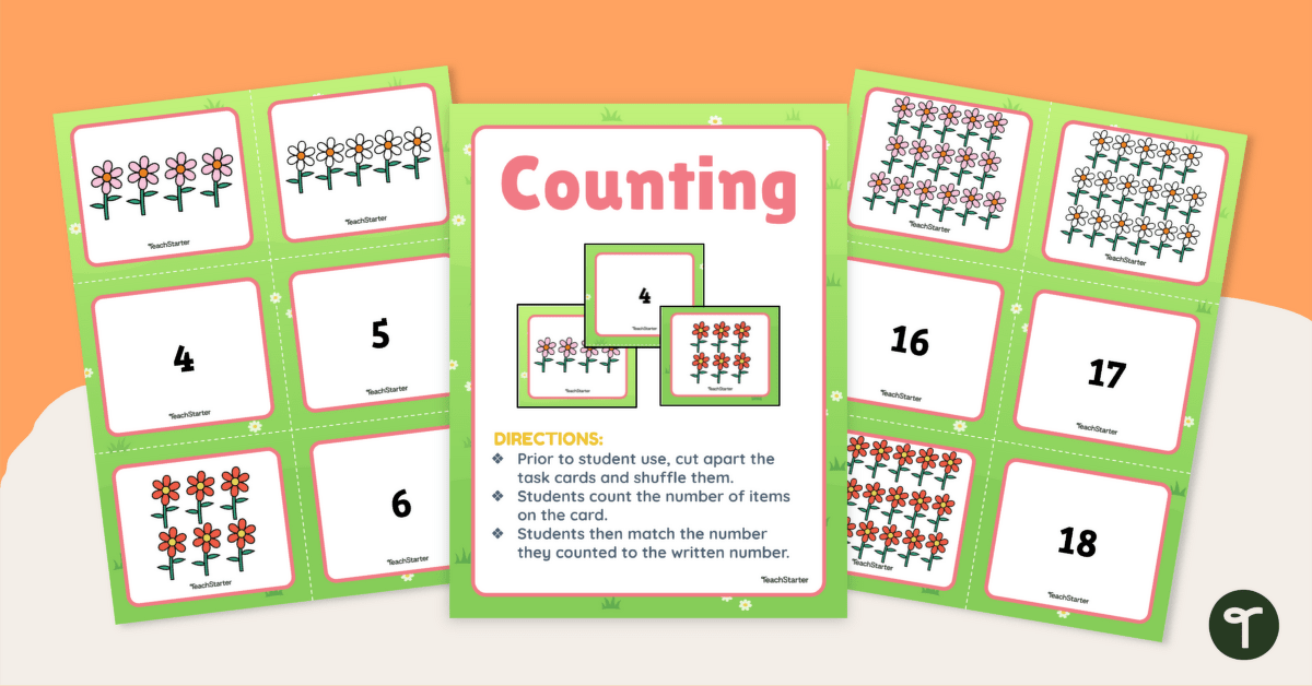 Kindergarten Counting 1-20 Matching Game teaching resource