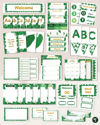 Totally Tropical - Plant Themed Classroom Decor Bundle teaching resource