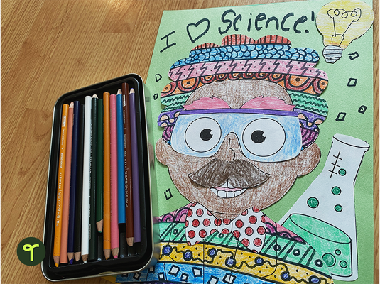 Funky Scientists Craft Template teaching resource