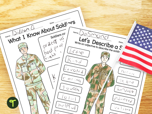 What I Know About Soldiers Activity Sheets teaching resource