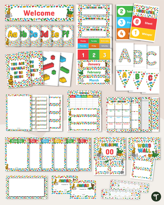 Bright Bricks - STEM Construction-Theme Classroom Decor Bundle teaching resource