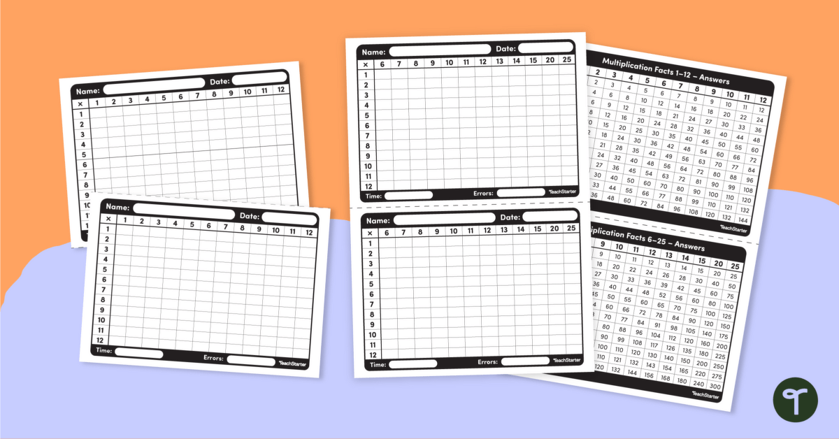 Multiplication Grid – Worksheet teaching resource