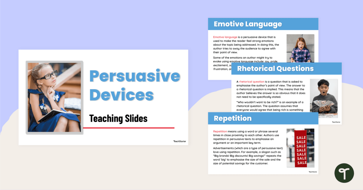 Persuasive Devices Teaching Slides teaching resource