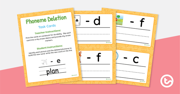 Phoneme Deletion Task Cards teaching resource