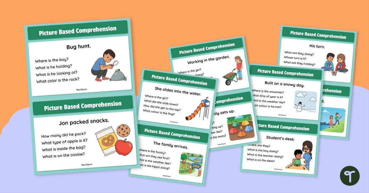 Picture Based Comprehension Task Cards teaching resource