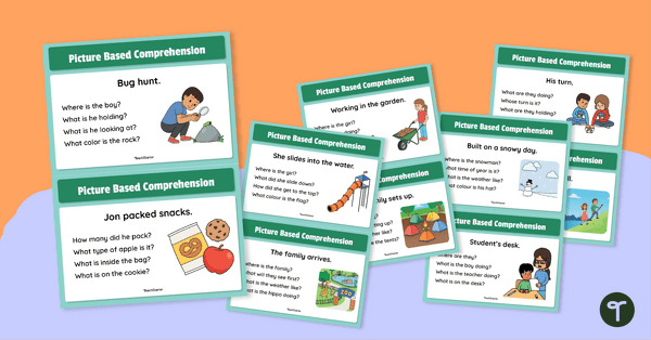 Go to Picture Based Comprehension Task Cards teaching resource