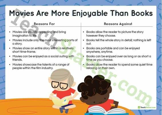 Opinion Writing Task - Movies Are More Enjoyable Than Books teaching resource