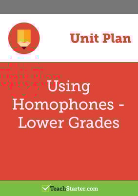 Go to Using Homophones Unit Plan unit plan