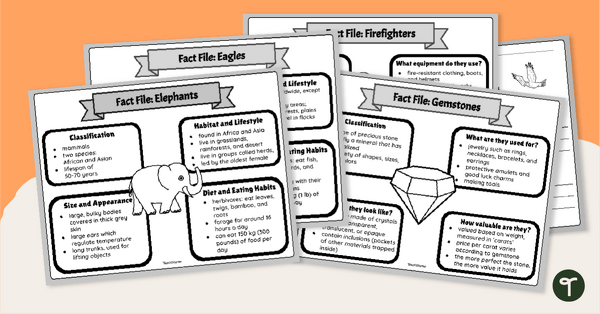 Go to Informative Writing Fact Files - Differentiated Writing Worksheets teaching resource
