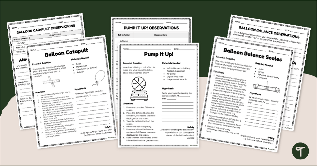 Does Air Have Mass? Matter Science Experiments teaching resource