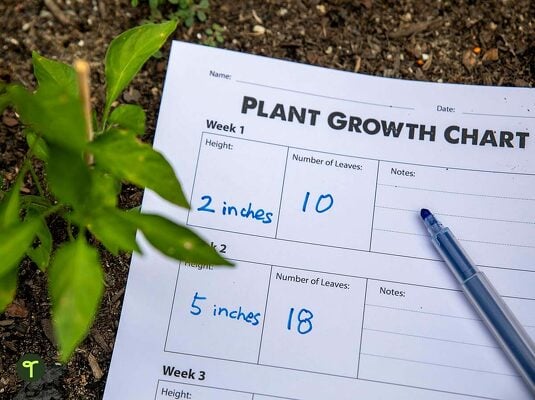 Plant Growth Chart - Worksheet teaching resource
