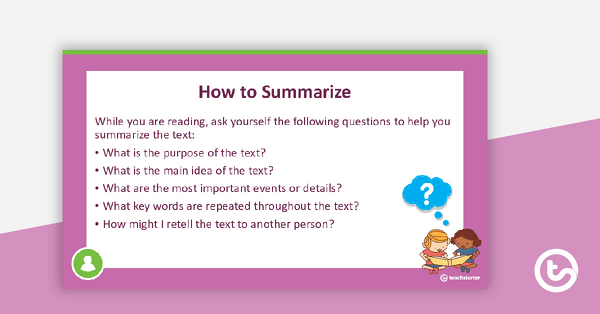 Summarizing Teaching Slides teaching resource
