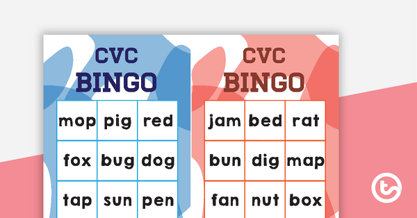 CVC Words Bingo Game teaching resource