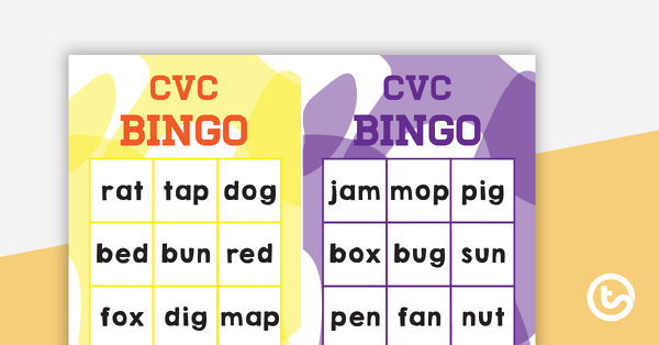 CVC Words Bingo Game teaching resource