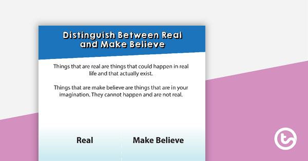 Distinguish Between Real and Make-Believe Poster teaching resource