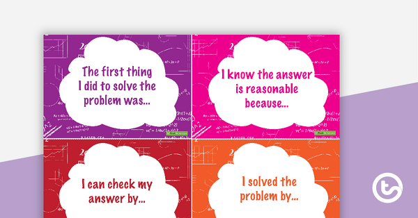 Maths Thinking Sentence Starter Cards teaching resource