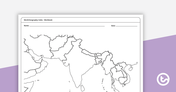 Countries of the World - Geography of India Worksheets teaching resource