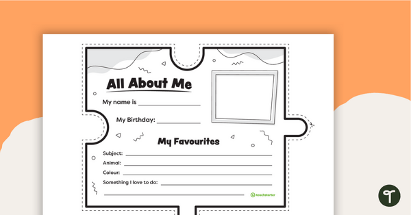 All About Me Puzzle Piece teaching resource