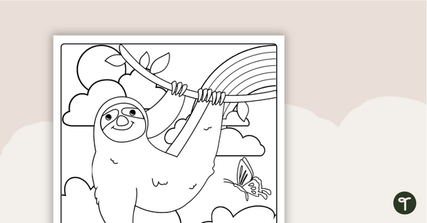 Animal Art - Sloth Coloring Pages teaching resource