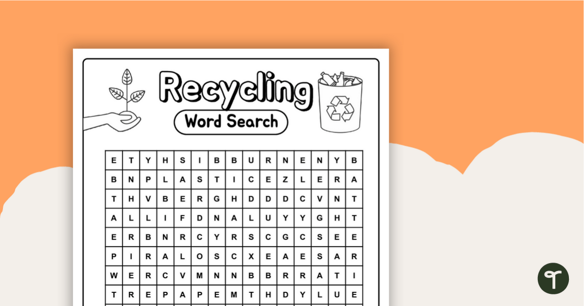 Recycling Word Search teaching resource