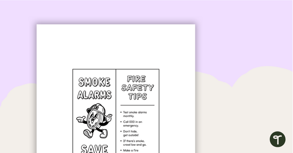 Fire Safety Tips Bookmark teaching resource