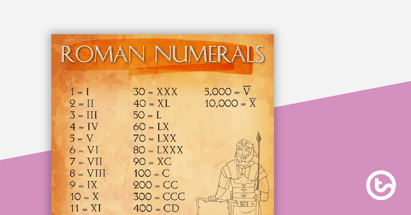 Roman Numeral Sign 1 - 10,000 teaching-resource