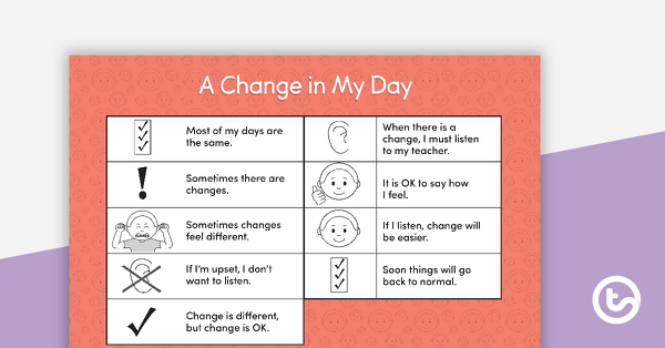 Coping With Change - Social Story Mini Book teaching resource