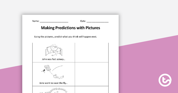 Making Predictions with Pictures - Worksheet Pack teaching resource