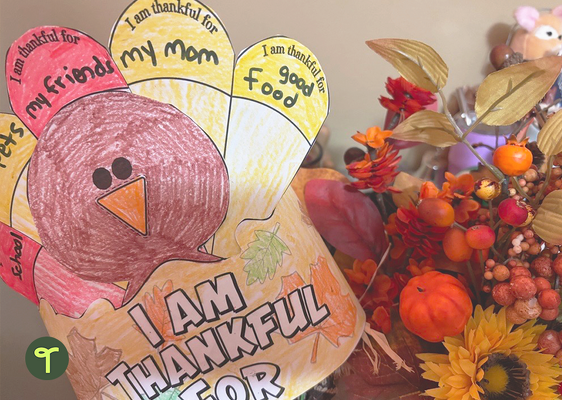 Thanksgiving Turkey Hat Craft Template teaching resource